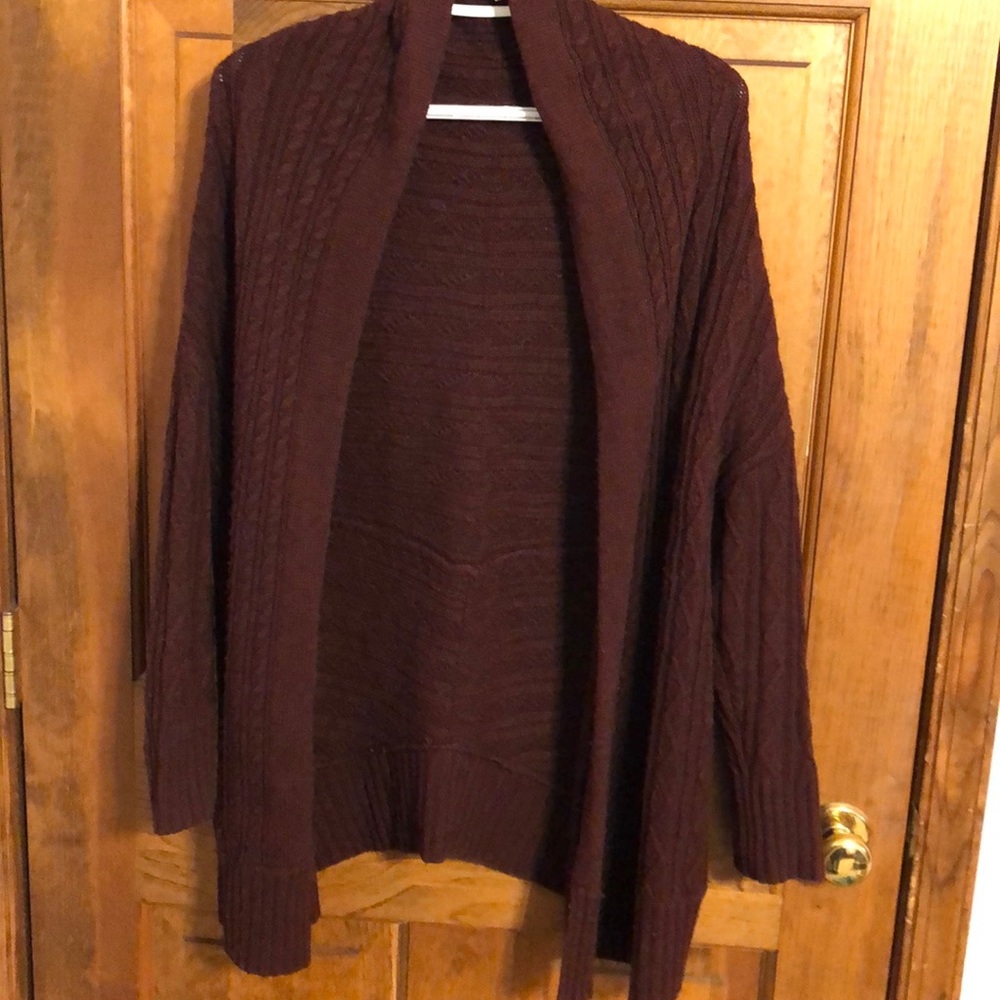 Maroon sweater cardigan
